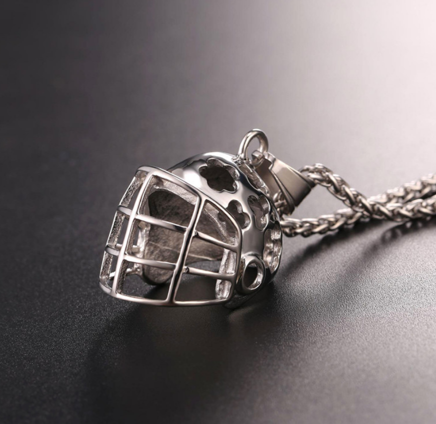 Stainless Steel Football Cap Pendant Necklace