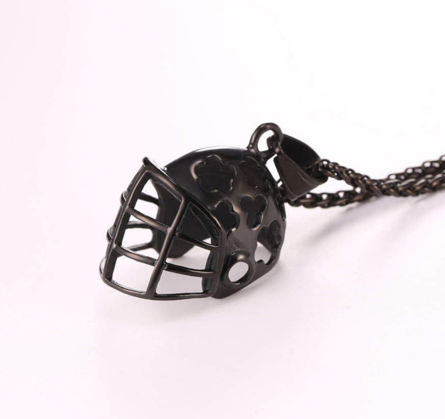 Stainless Steel Football Cap Pendant Necklace