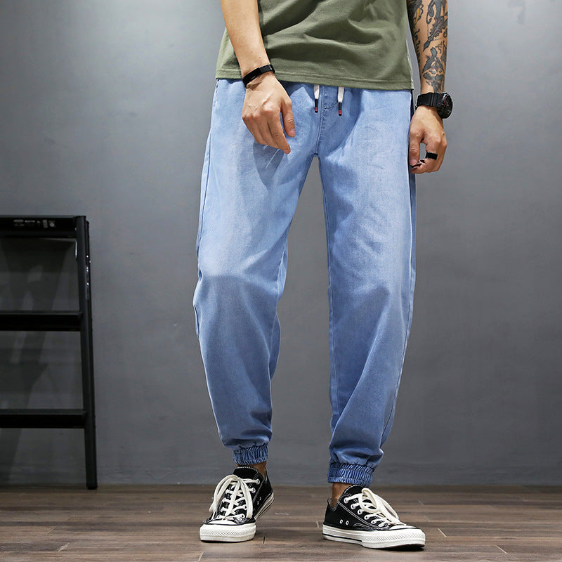Plus Size Loose Fit Denim Joggers for Men