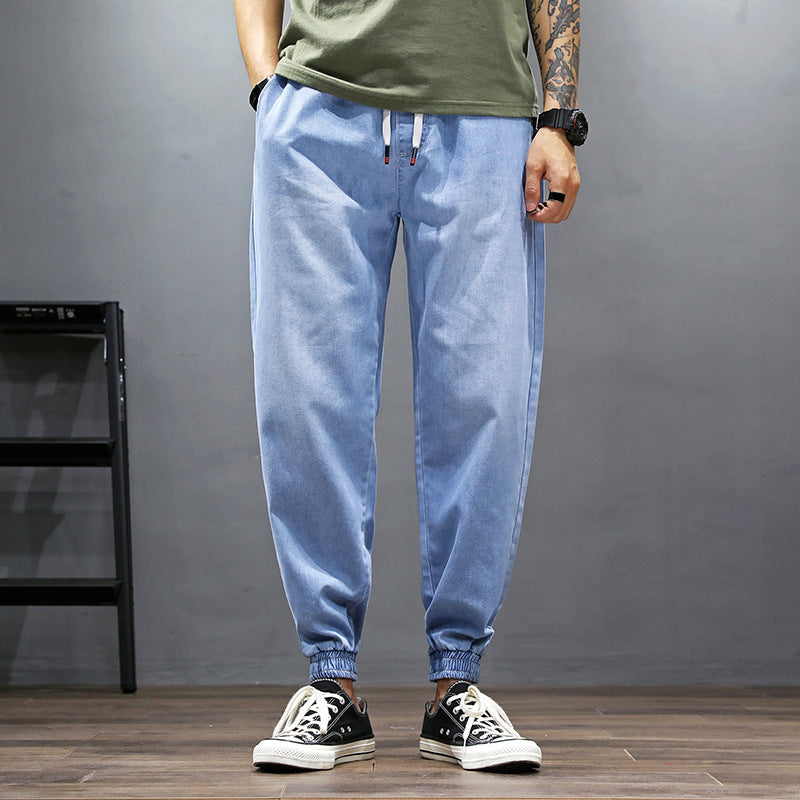 Plus Size Loose Fit Denim Joggers for Men