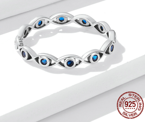925 Sterling Eye Charm Ring