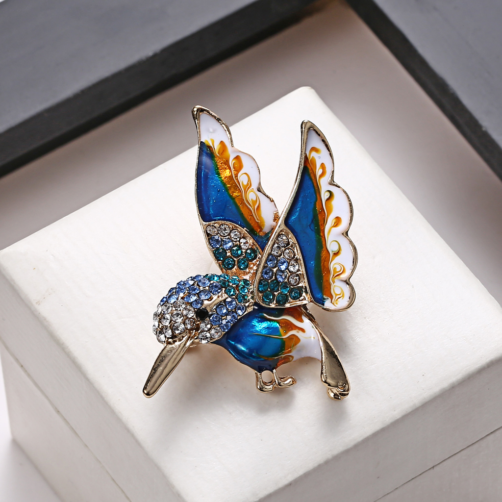 Colorful Hummingbird Brooch - Trendy Women's Jewelry