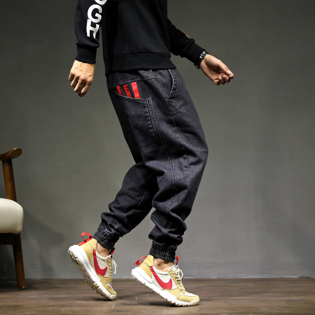 Plus Size Loose Fit Denim Joggers for Men