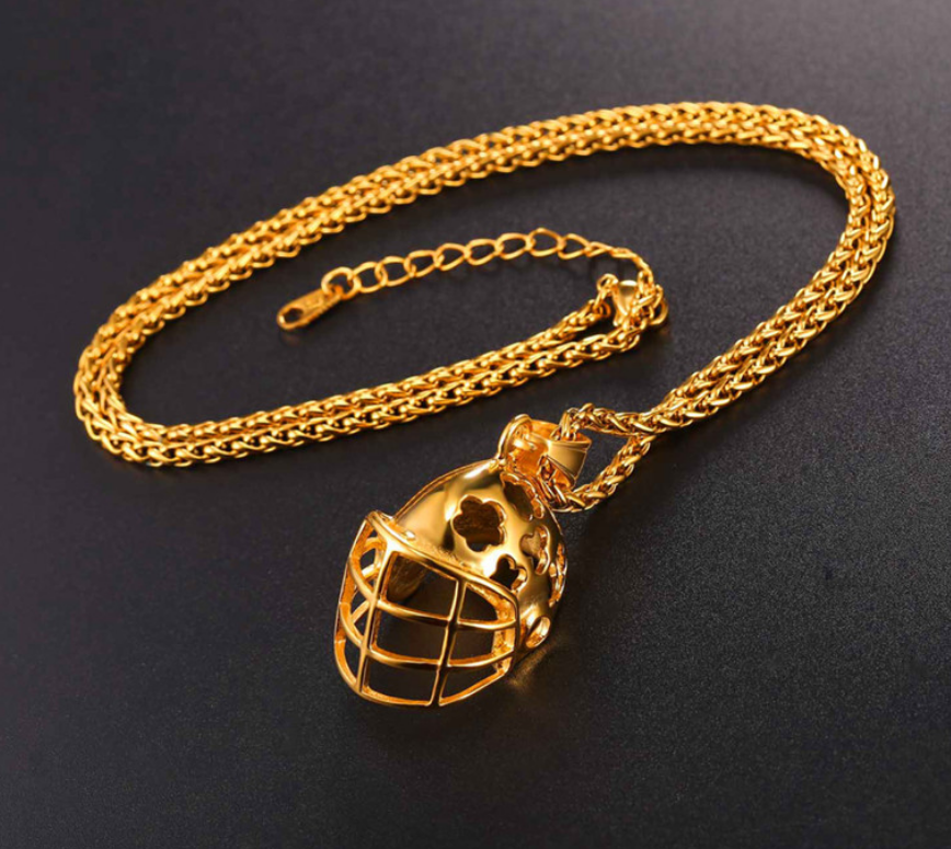 Stainless Steel Football Cap Pendant Necklace