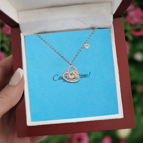 Baby Feet Heart Necklace