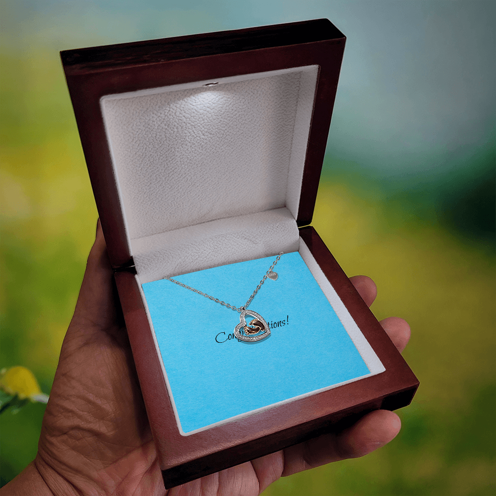 Baby Feet Heart Necklace