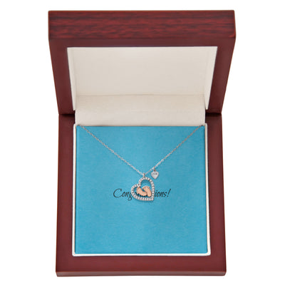 Baby Feet Heart Necklace