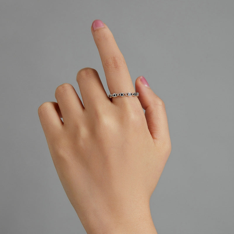 925 Sterling Eye Charm Ring