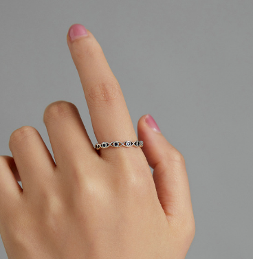925 Sterling Eye Charm Ring