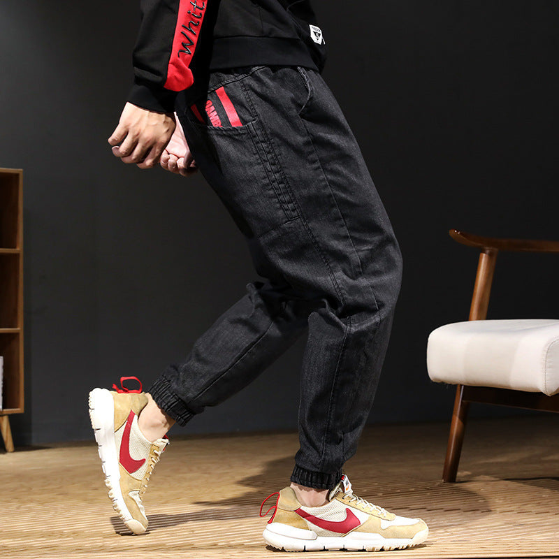 Plus Size Loose Fit Denim Joggers for Men